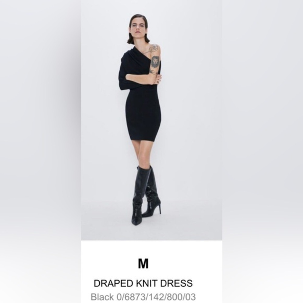 STUNNING  ZARA Draped Knit Dress